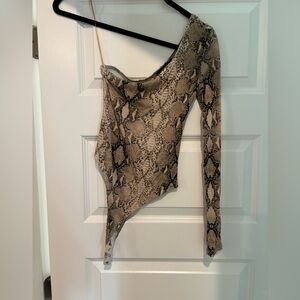 Olivaceous one shoulder body suit. Size Medium. Fits a small